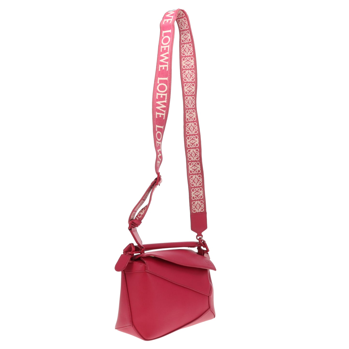 Loewe Puzzle Small Pink with Logo Strap