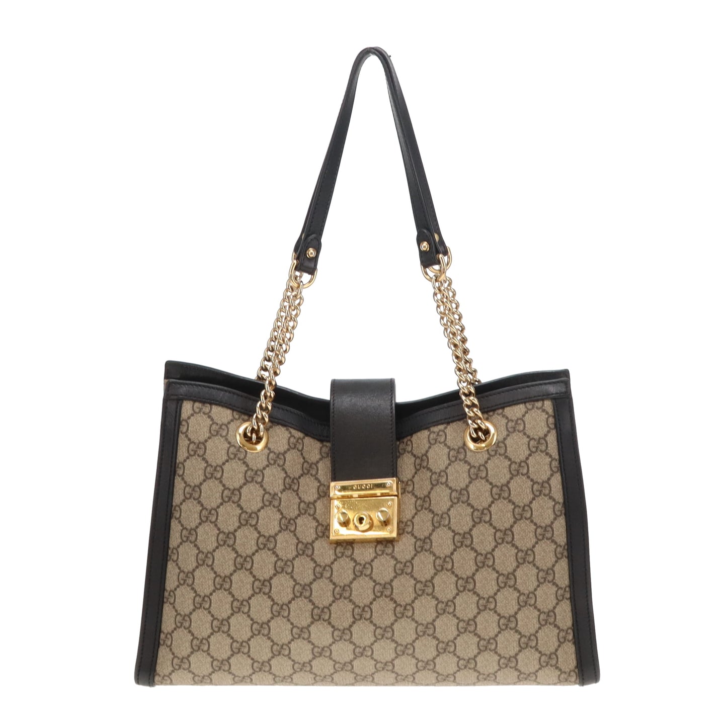 Gucci Padlock Tote Bag Medium GG Supreme and Black Leather