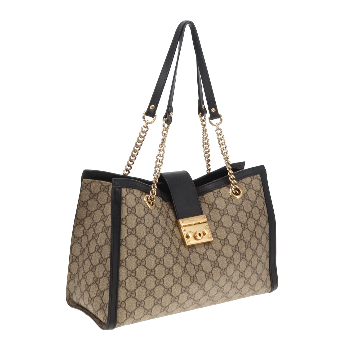 Gucci Padlock Tote Bag Medium GG Supreme and Black Leather
