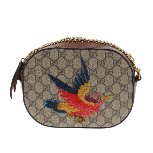 Gucci GG Supreme Bird Emroidered Crossbody Bag Ltd Edition