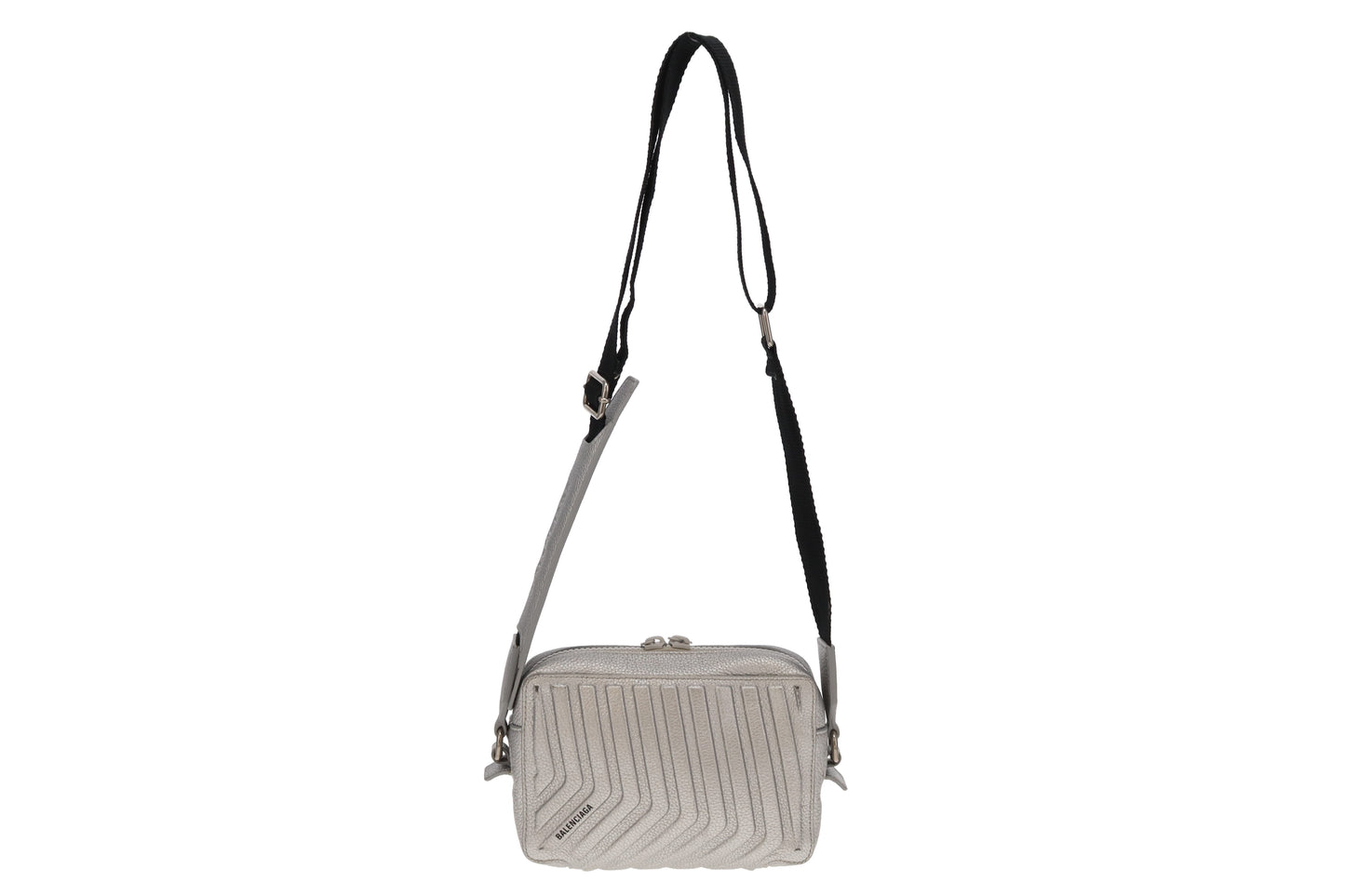 Balenciaga Silver Leather Car Camera Bag