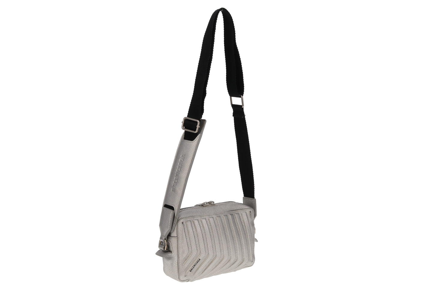 Balenciaga Silver Leather Car Camera Bag