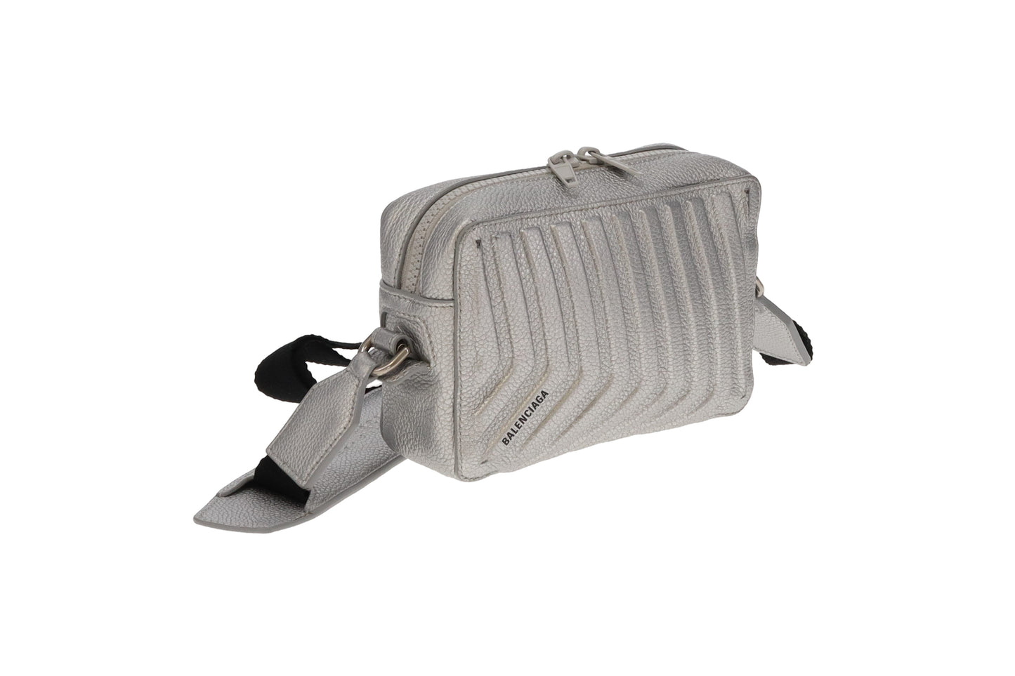 Balenciaga Silver Leather Car Camera Bag