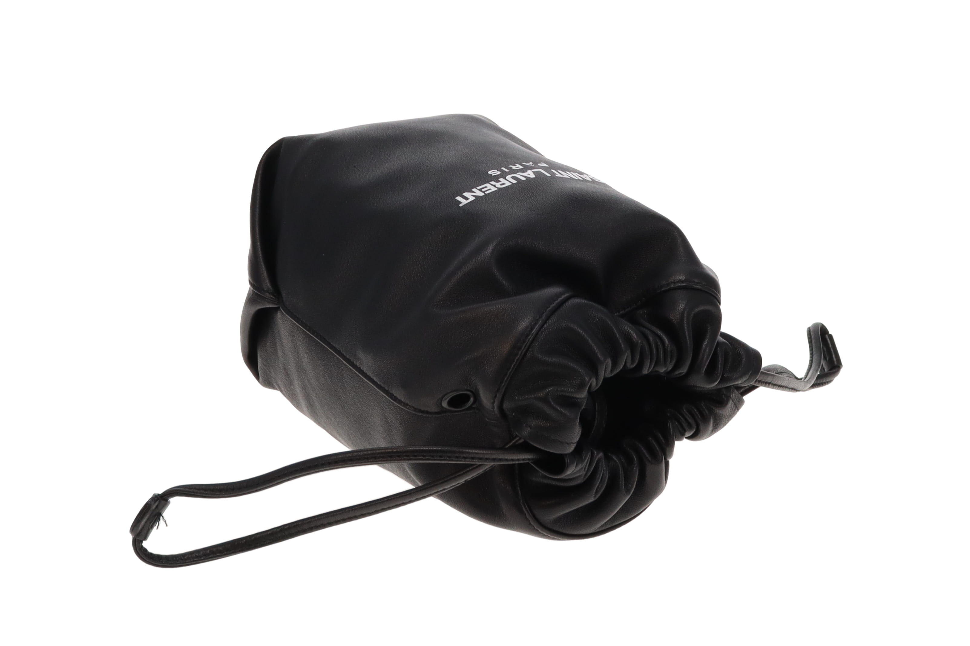 Saint Laurent Black Lambskin Mini Teddy Drawstring Bucket Bag 2020 Designer Exchange Ltd
