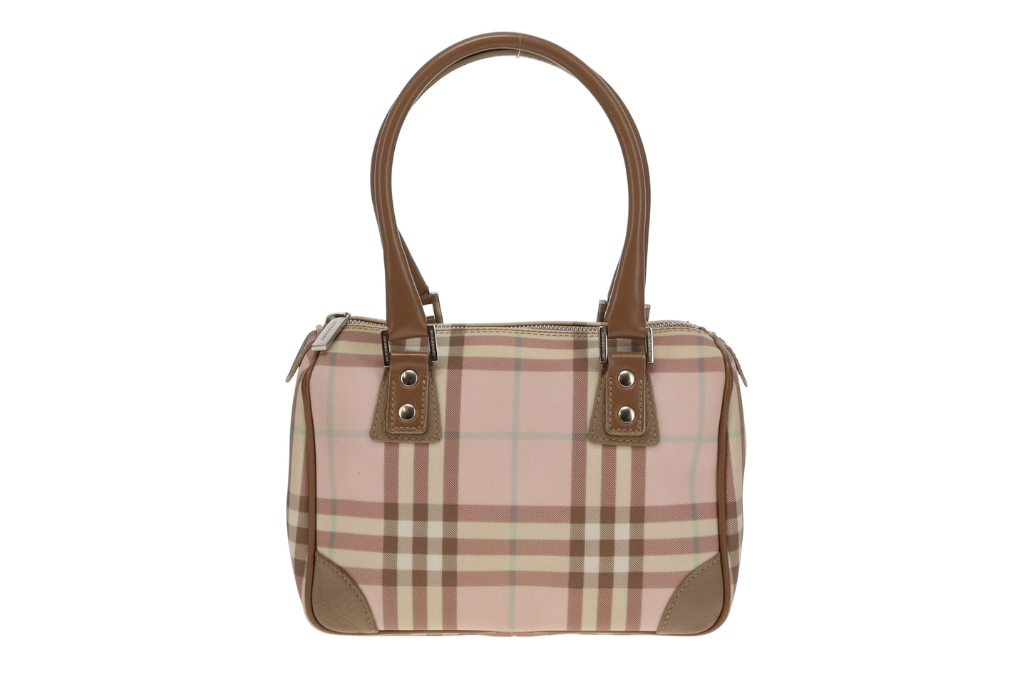 Burberry Boston Bag In Pink Heritage Check
