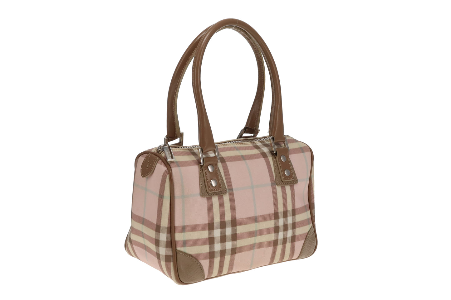 Burberry Boston Bag In Pink Heritage Check