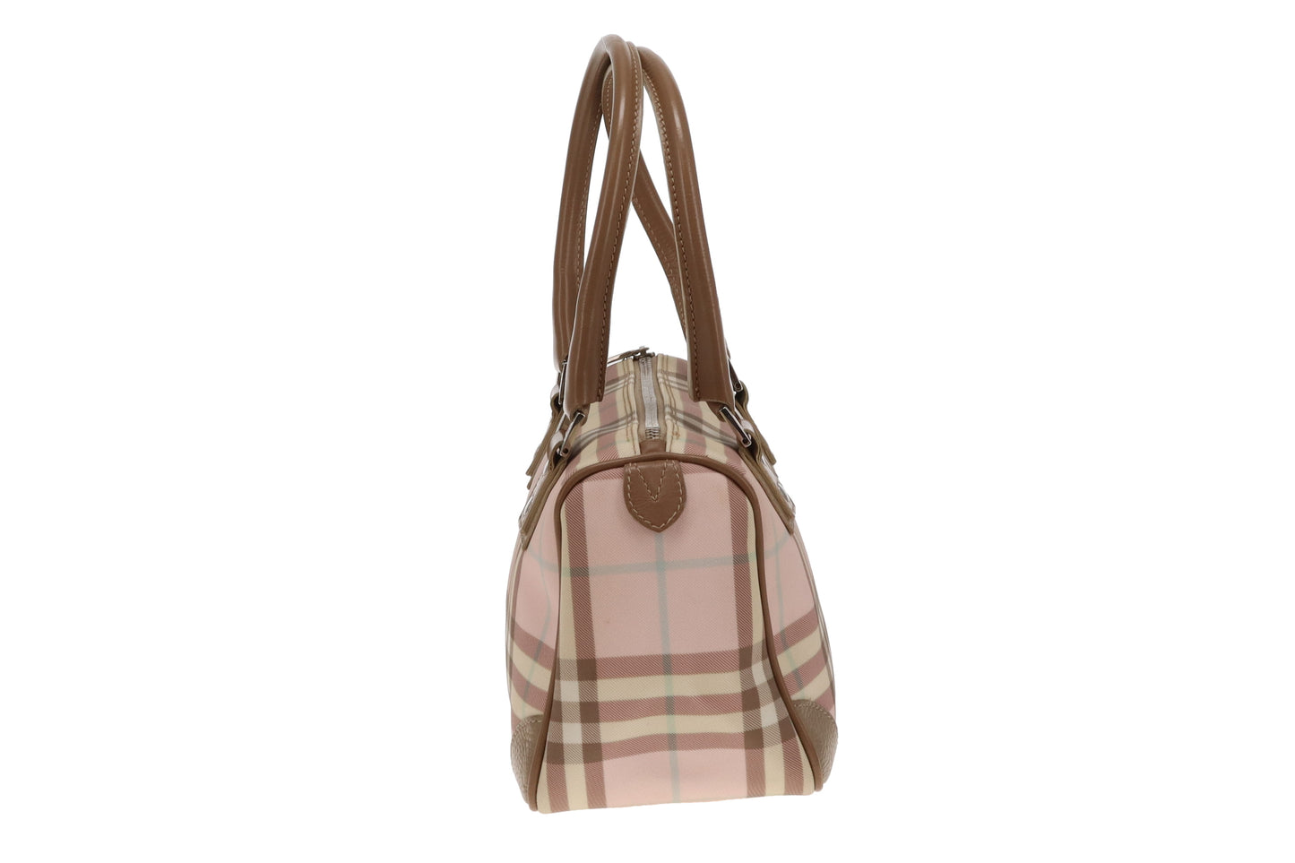 Burberry Boston Bag In Pink Heritage Check