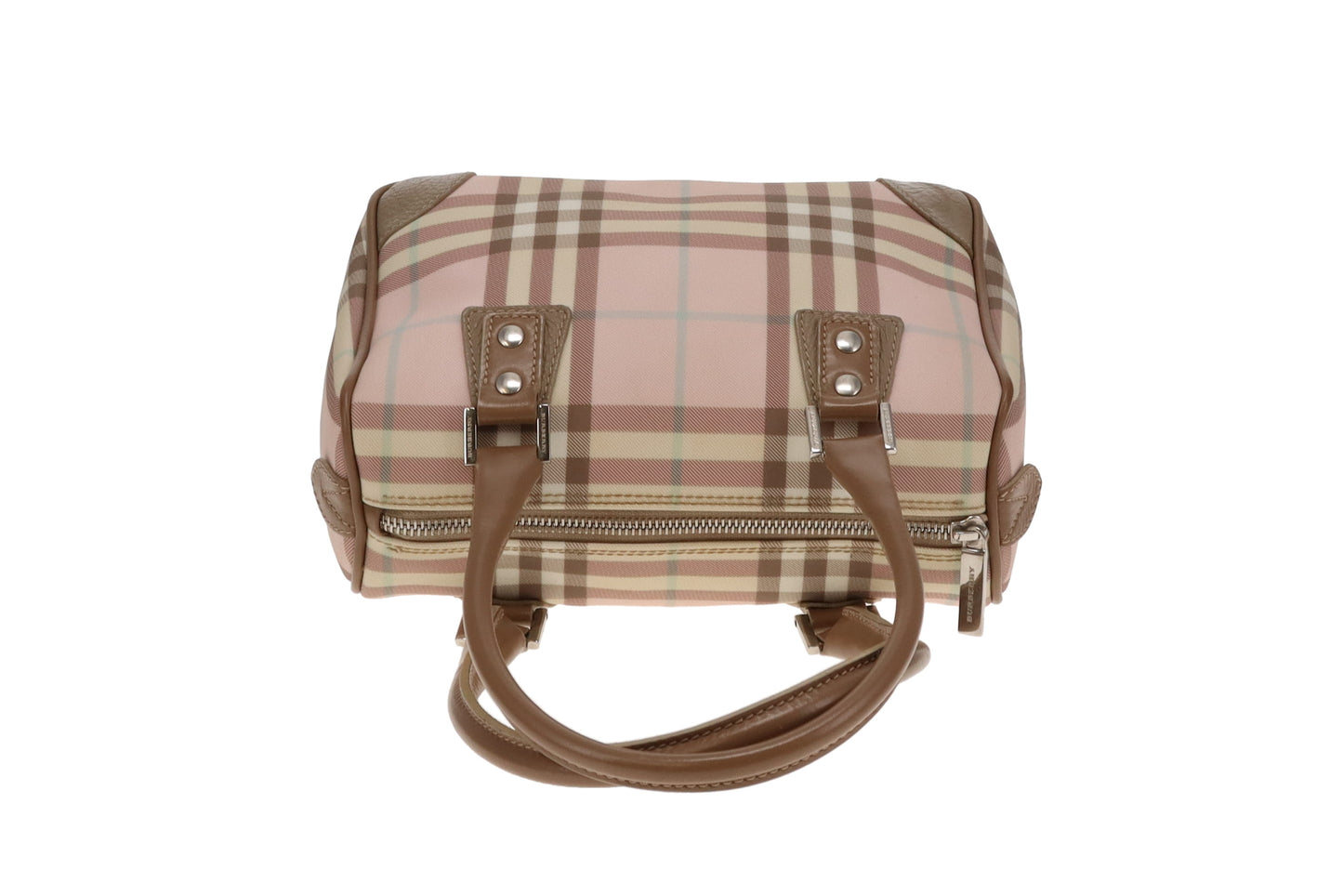 Burberry Boston Bag In Pink Heritage Check