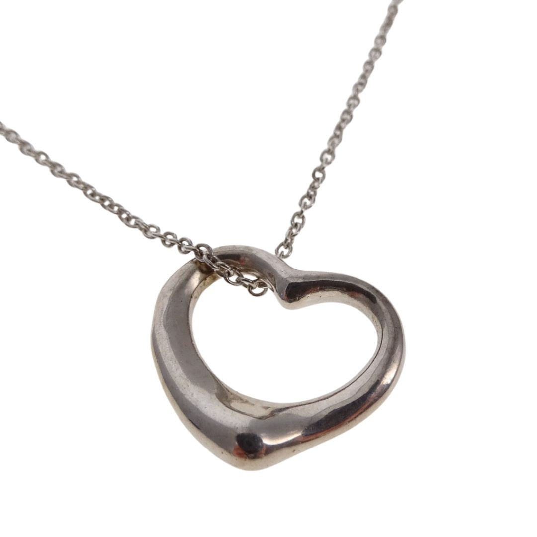 Tiffany & Co Open Heart Pendant On Chain In Sterling Silver Elsa Peretti