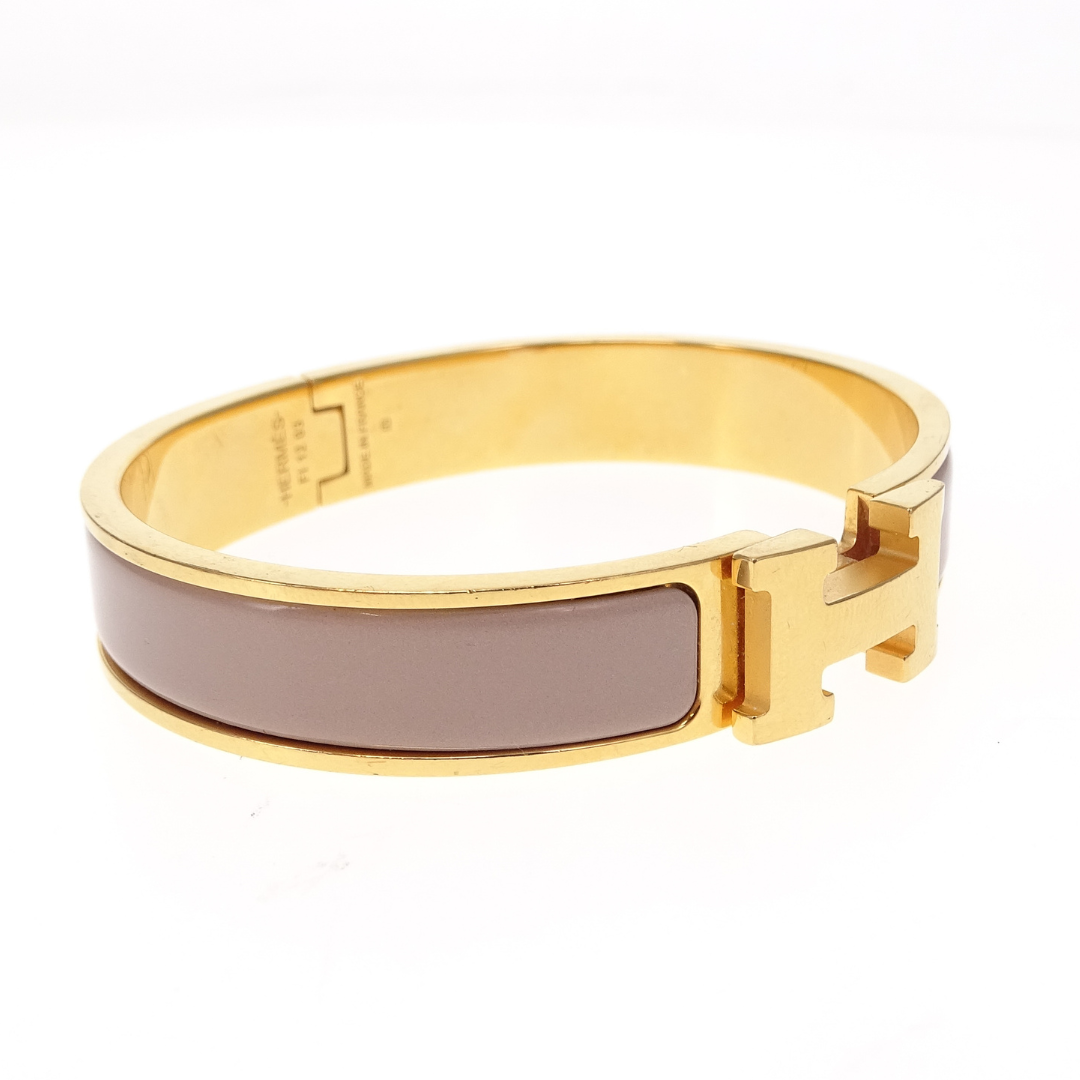 Hermes Clic H Gold and Marron Glace Enamel