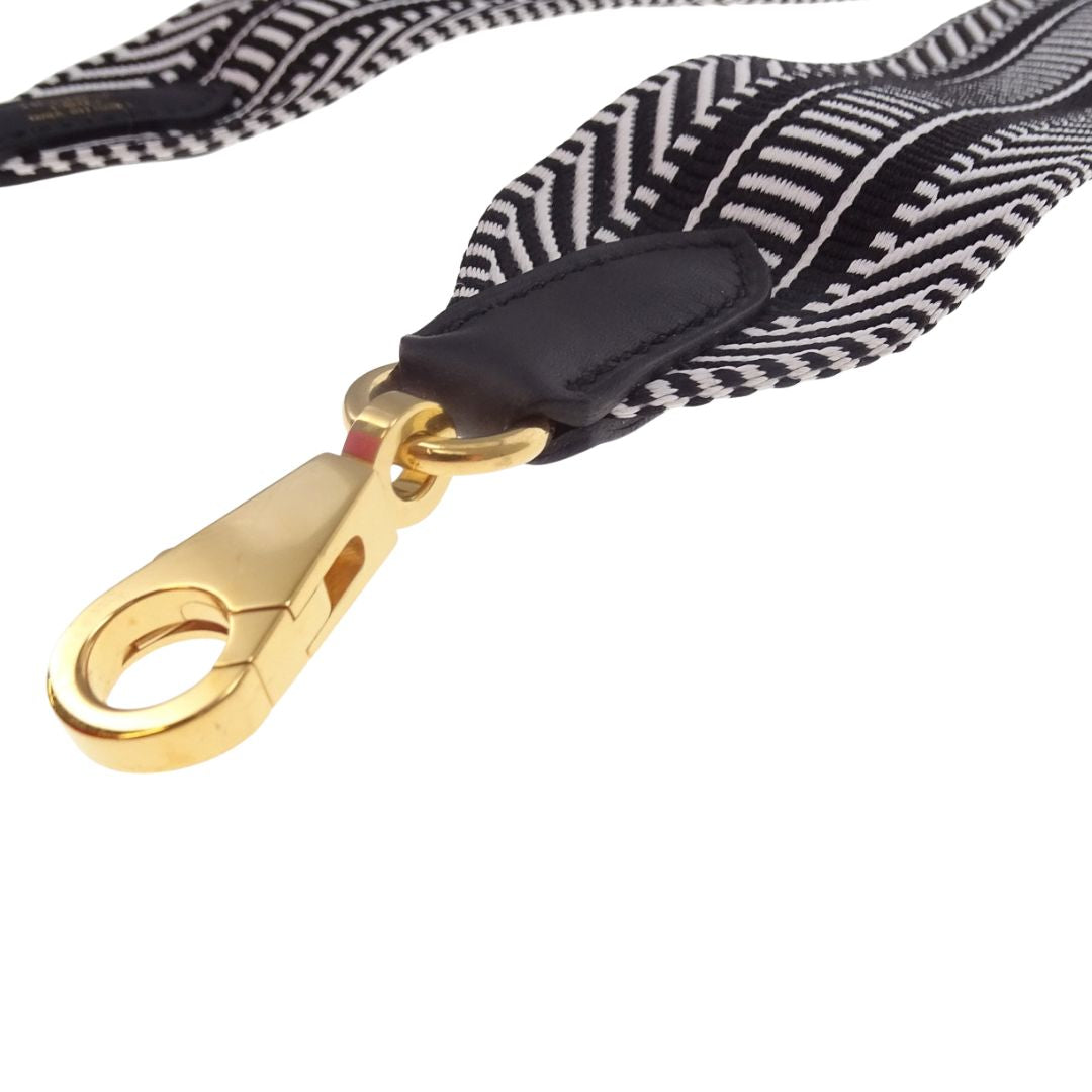 Hermes Canvas Strap 50mm Ecru/Noir Pattern GHW