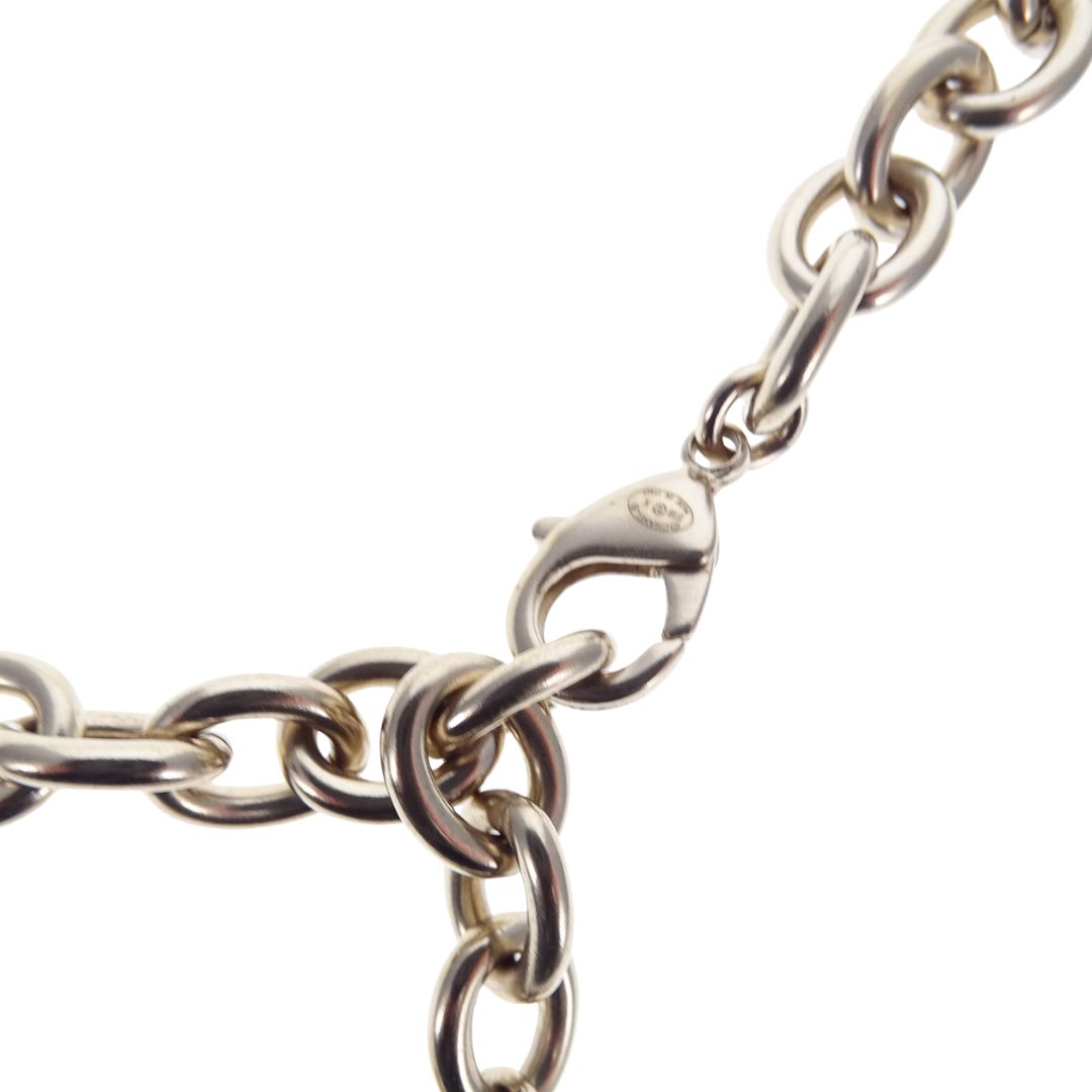 Chanel Logo Gold Tone Necklace With Onyx Caviar 2018
