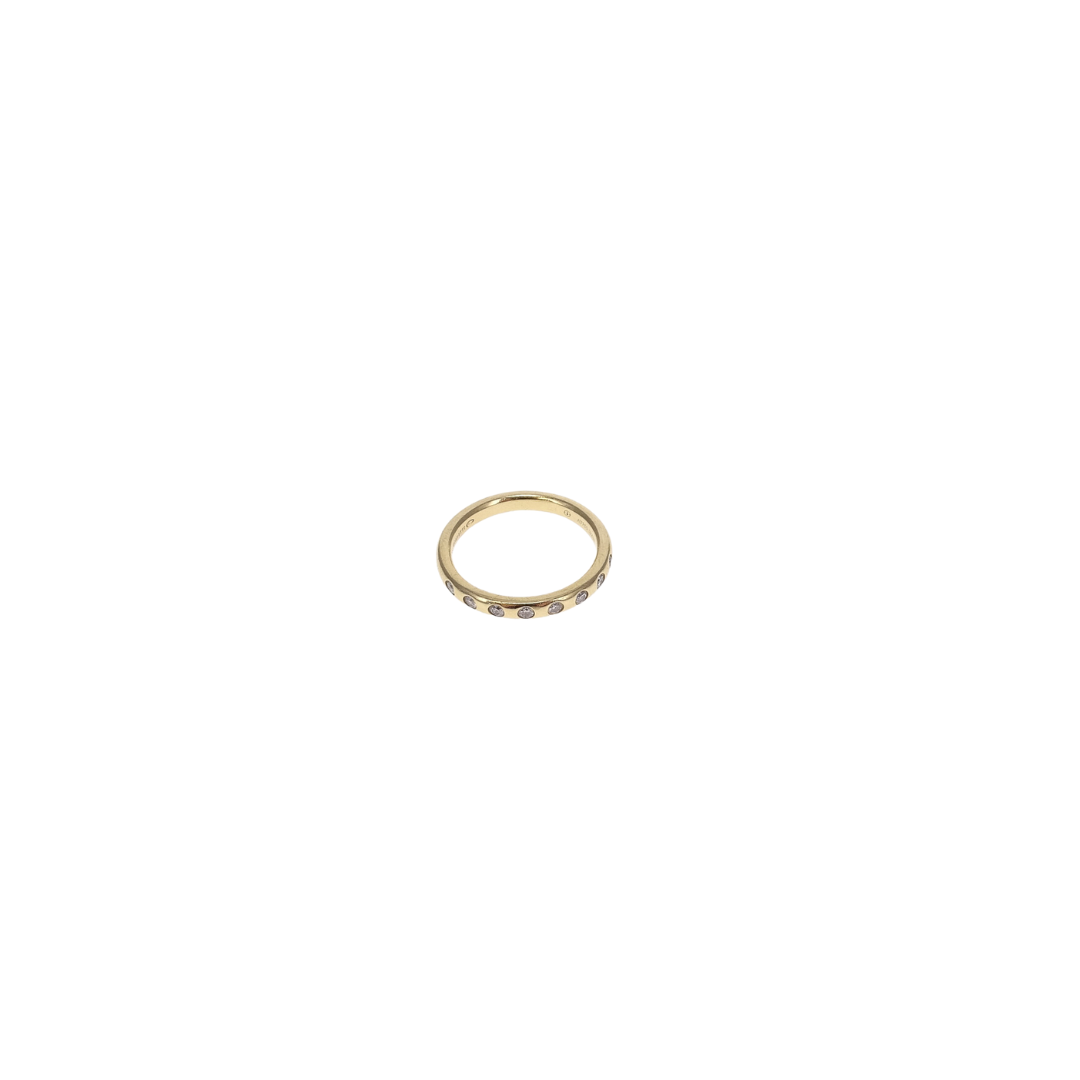 Tiffany & Co 18K Gold Elsa Peretti 8 Diamond Stacking Band Ring (0.16 total carat weight)