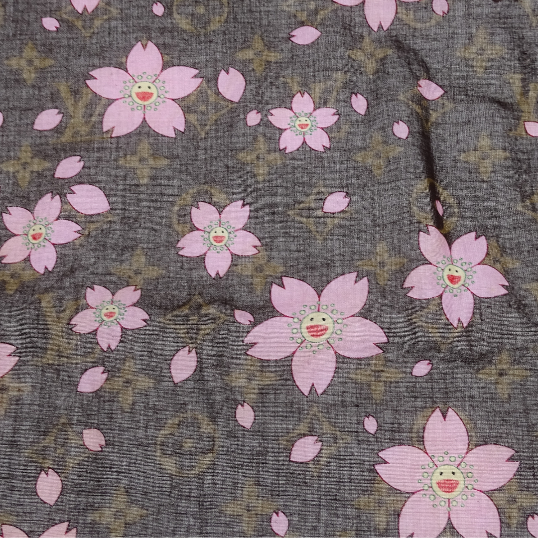 Louis Vuitton Square Scarf Monogram and Cherry Blossom 100% Cotton