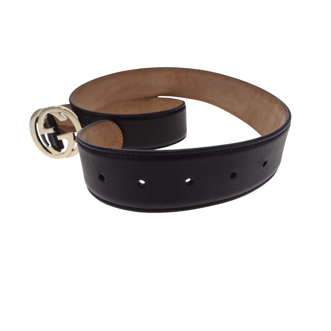 Gucci Interlocking G Belt 4cm Black 90cm