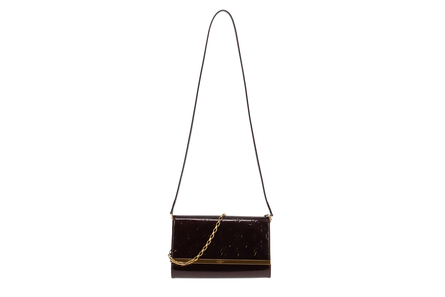 Louis Vuitton Amarante Vernis Ana Clutch Bag on Strap SN2164