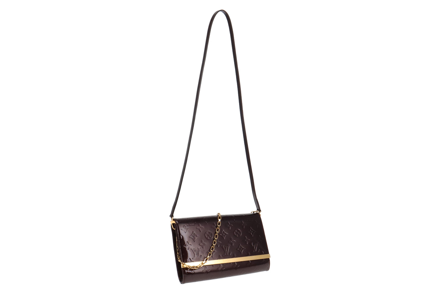 Louis Vuitton Amarante Vernis Ana Clutch Bag on Strap SN2164