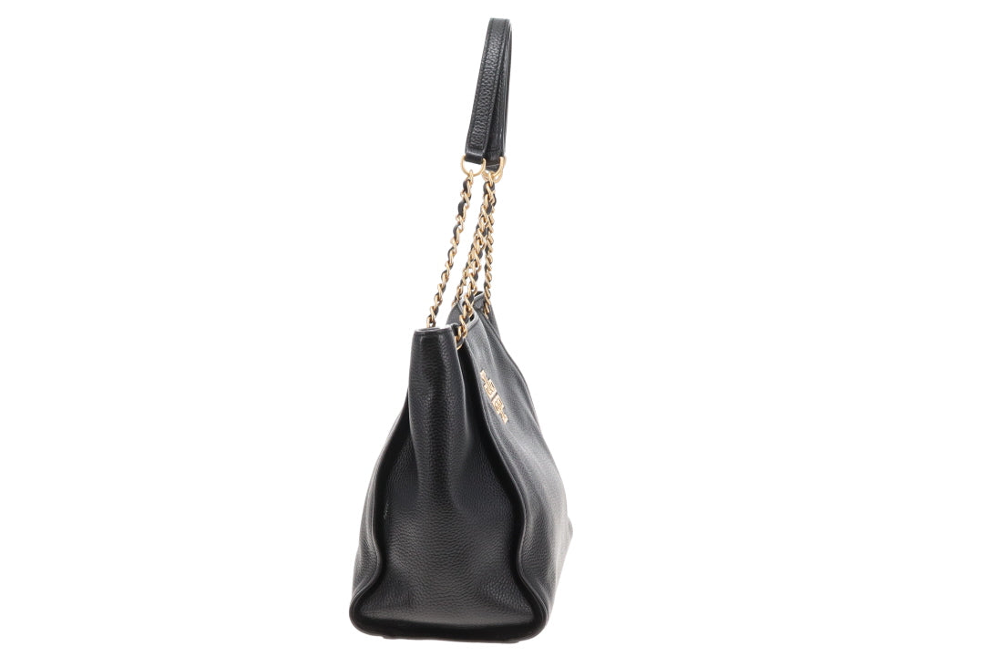 Tory Burch Britten Tote In Black Grained Leather