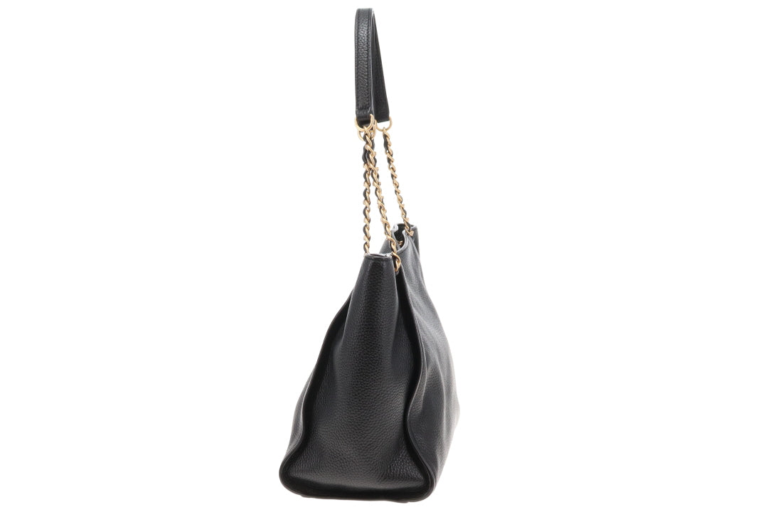 Tory Burch Britten Tote In Black Grained Leather