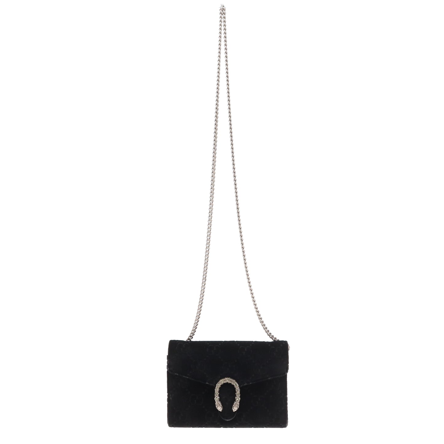 Gucci Dionysus Chain Wallet Black Velvet SHW