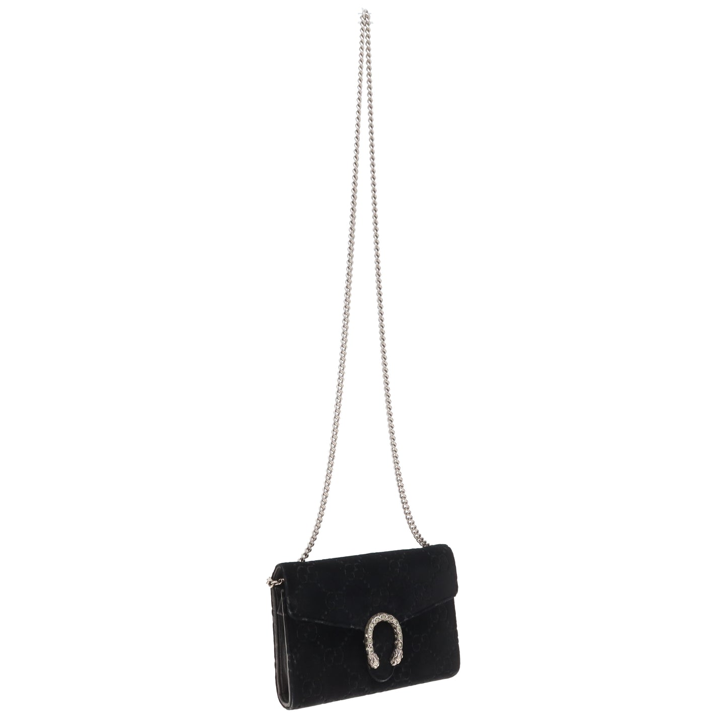 Gucci Dionysus Chain Wallet Black Velvet SHW