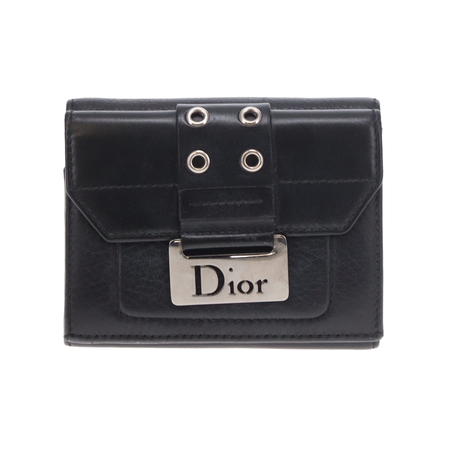 Dior Street Chick Black Compact Leather Wallet Vintage