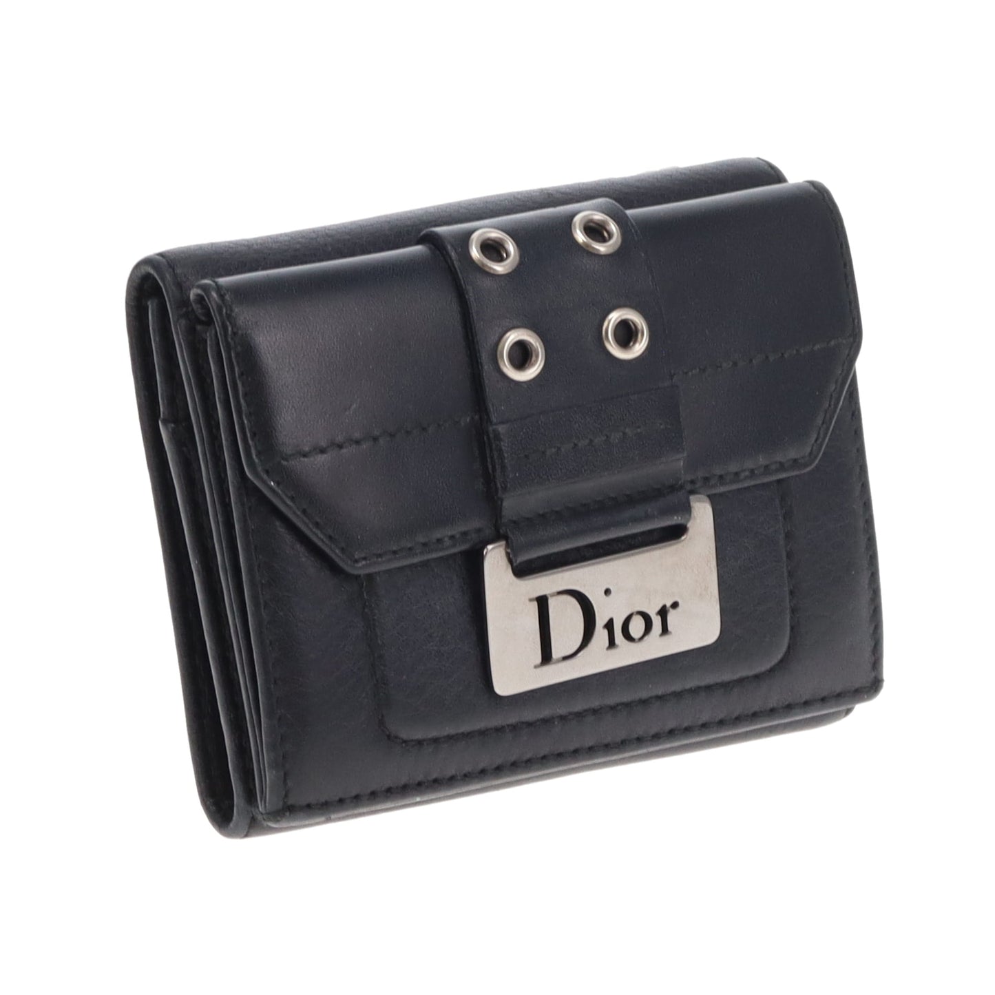 Dior Street Chick Black Compact Leather Wallet Vintage