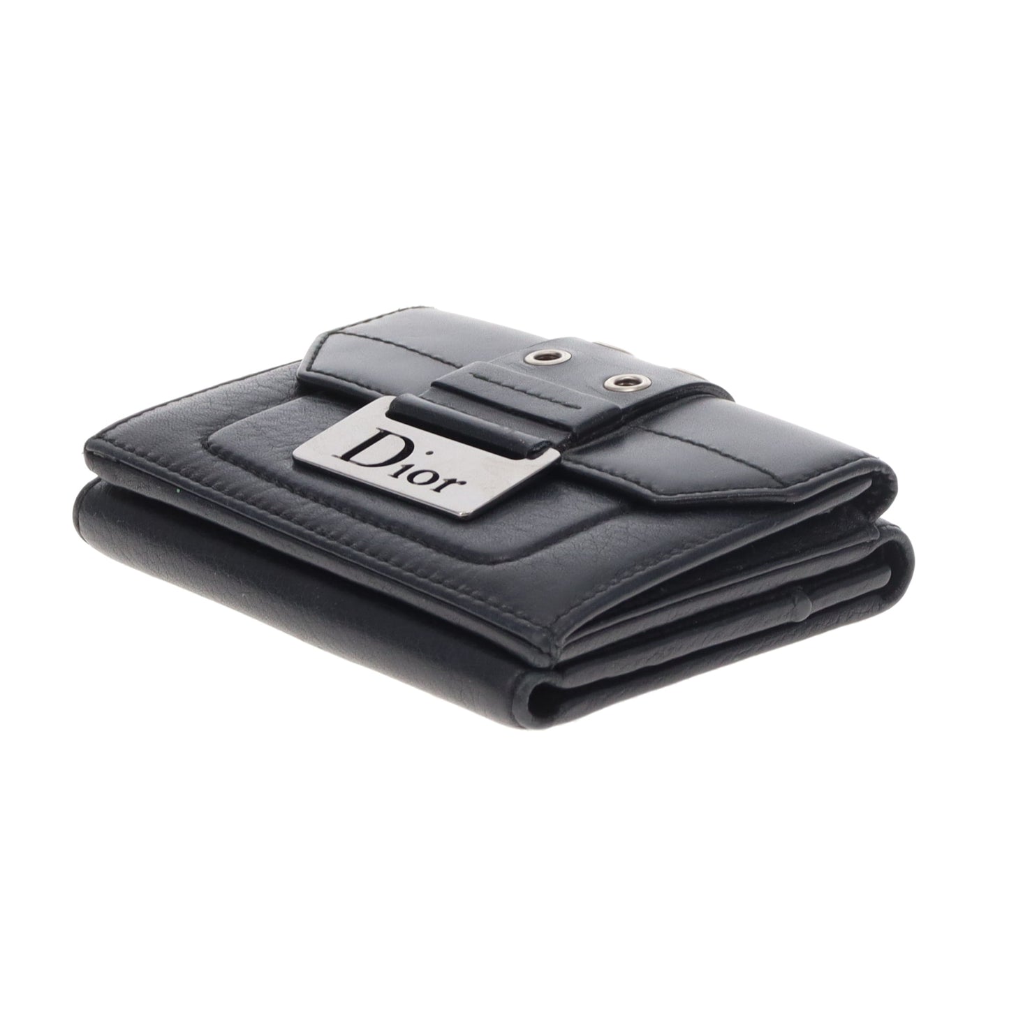 Dior Street Chick Black Compact Leather Wallet Vintage
