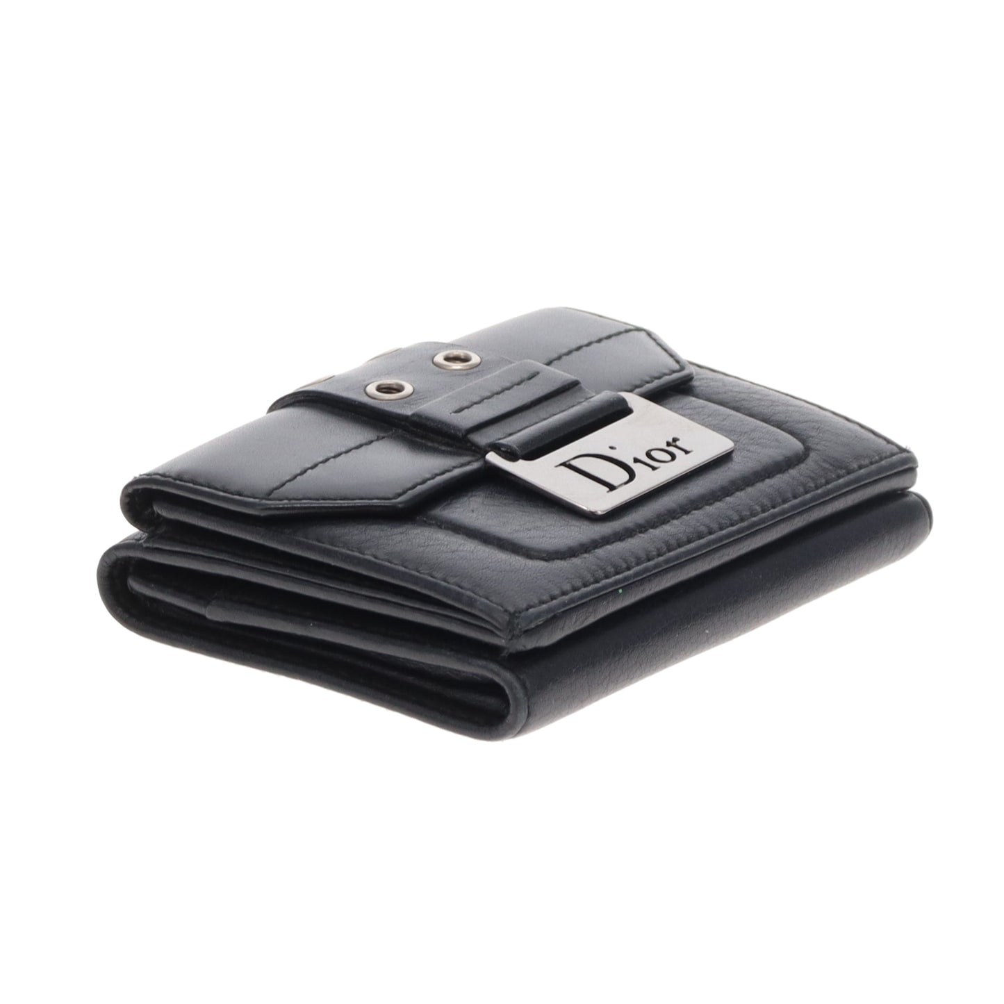 Dior Street Chick Black Compact Leather Wallet Vintage
