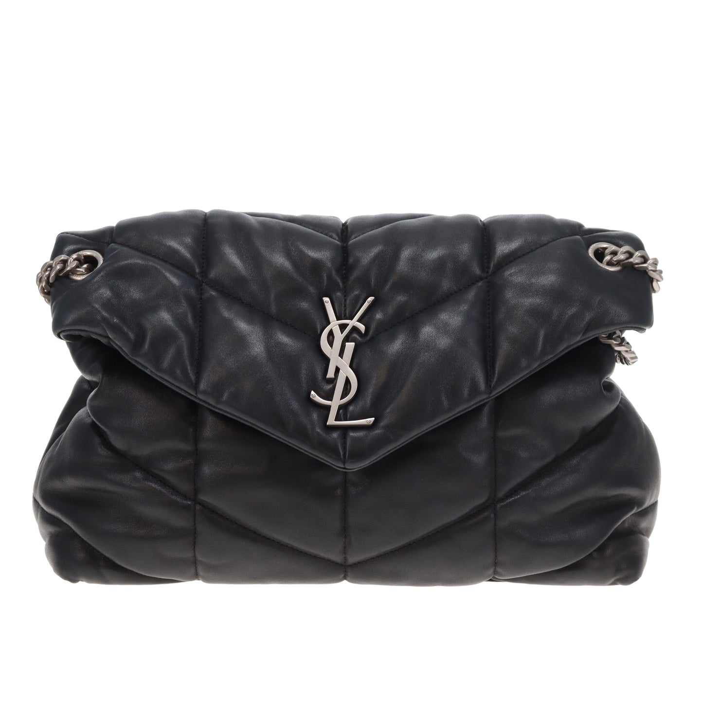 Saint Laurent Puffer Medium Black With Silver Hardware