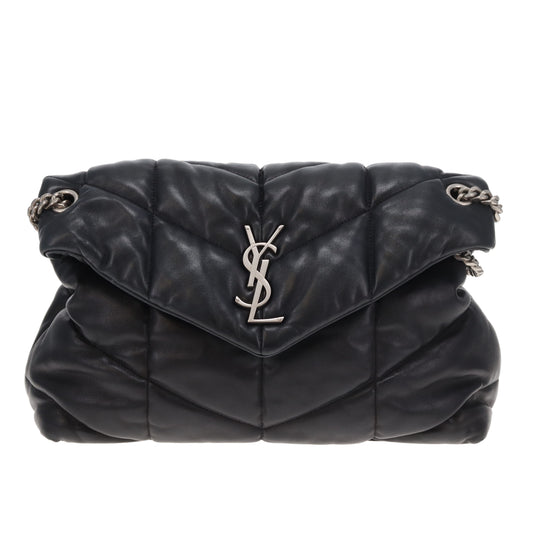 Saint Laurent Puffer Medium Black With Silver Hardware