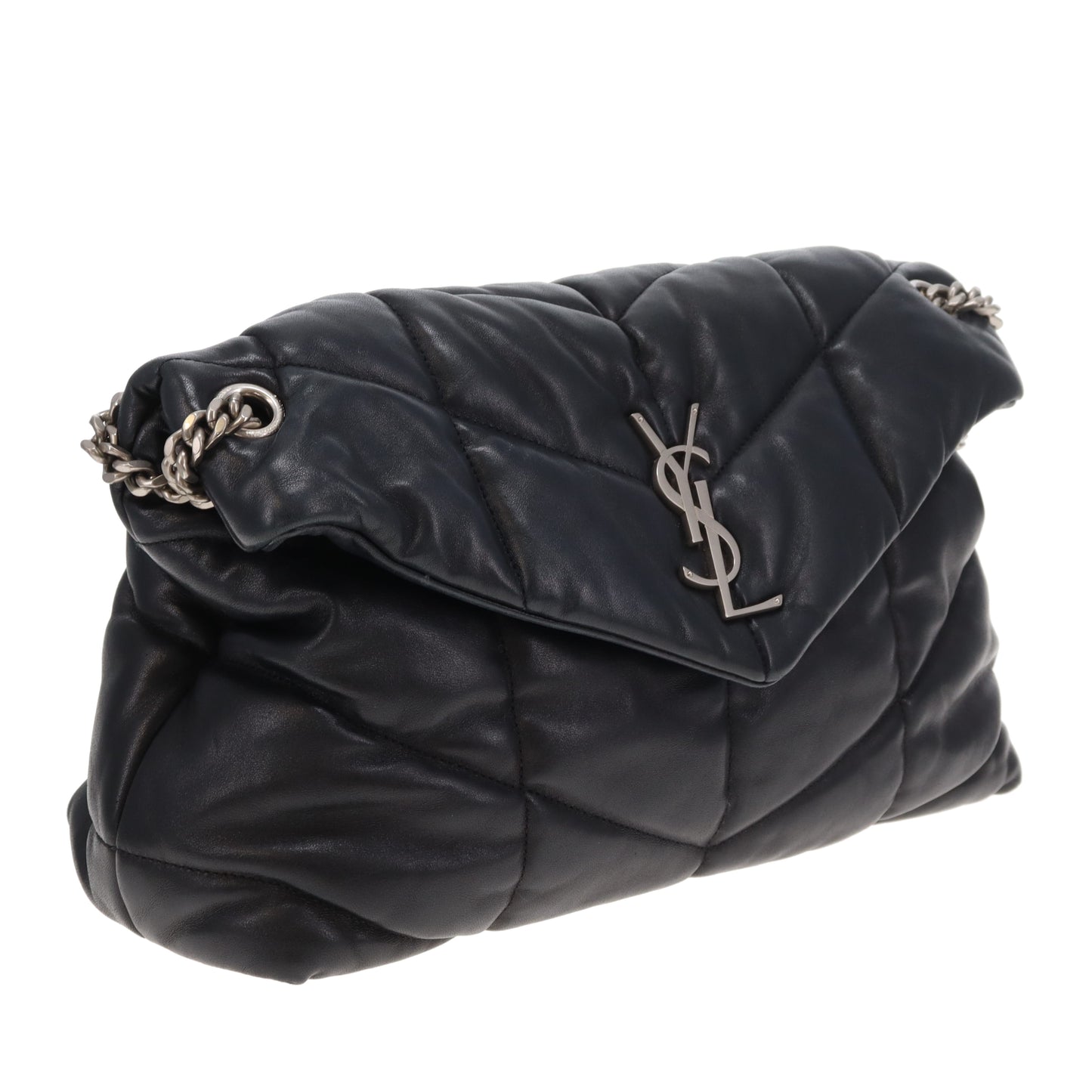 Saint Laurent Puffer Medium Black With Silver Hardware