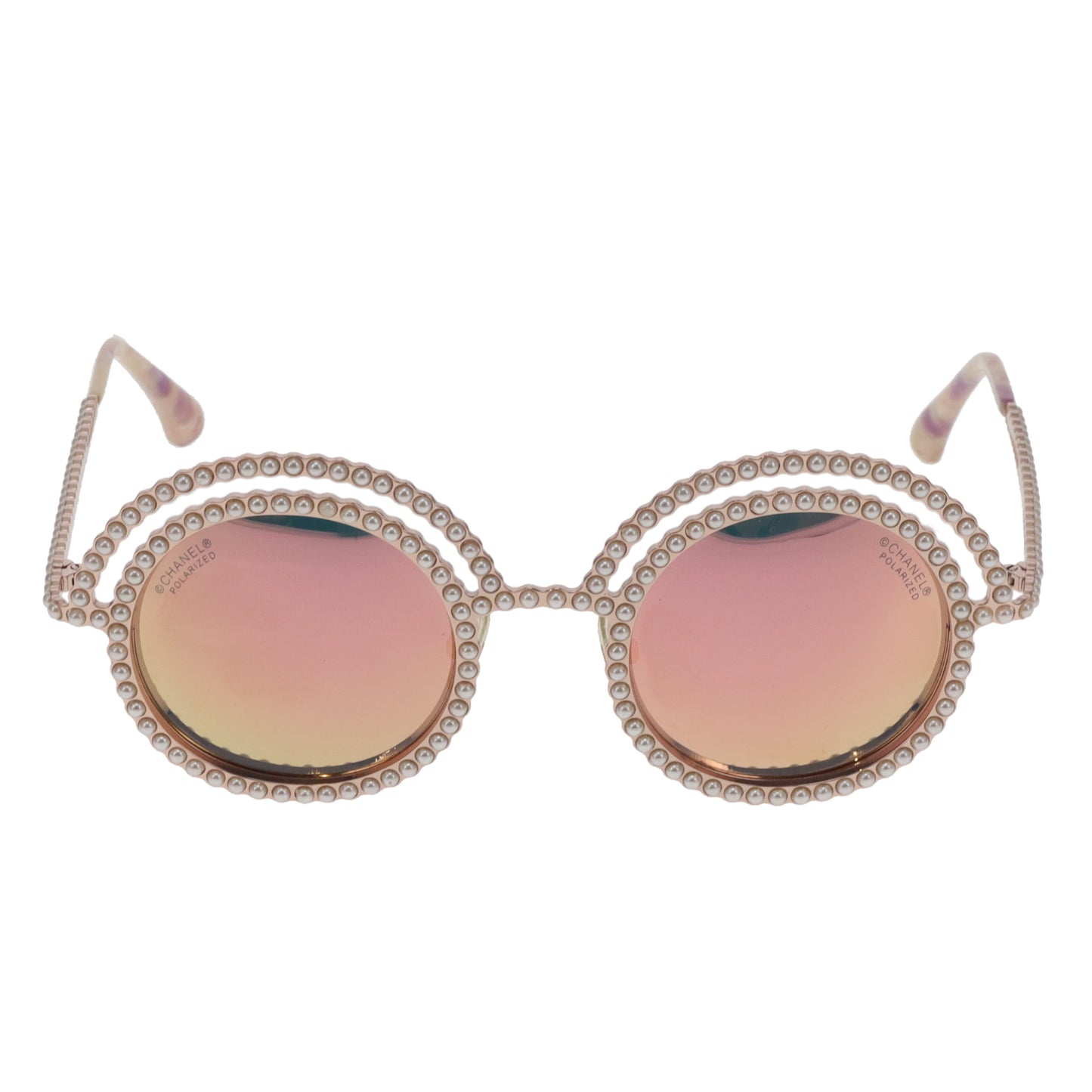 Chanel 9521H Pearl Round Polarized Sunglasses Pink