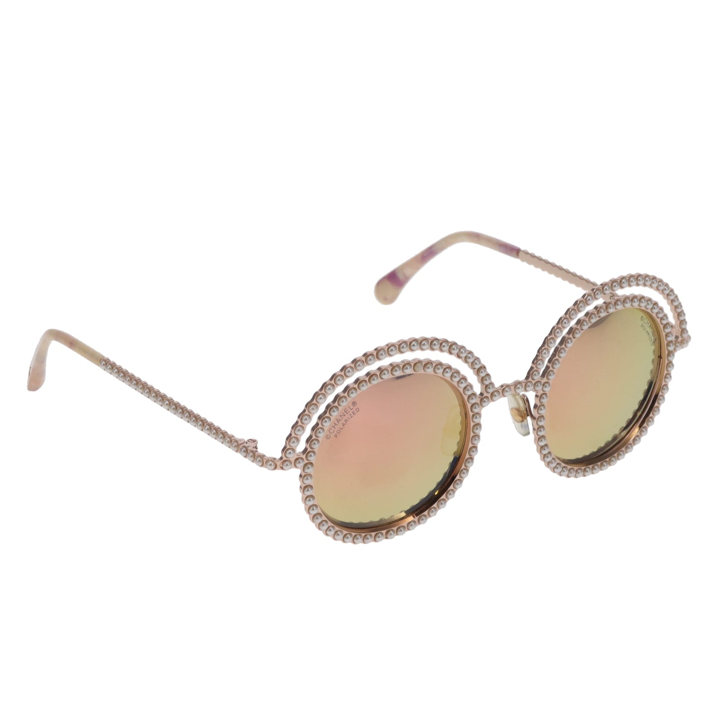 Chanel 9521H Pearl Round Polarized Sunglasses Pink