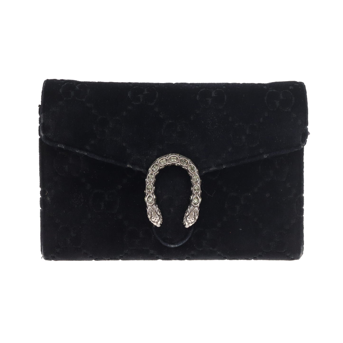 Gucci Dionysus Chain Wallet Black Velvet SHW