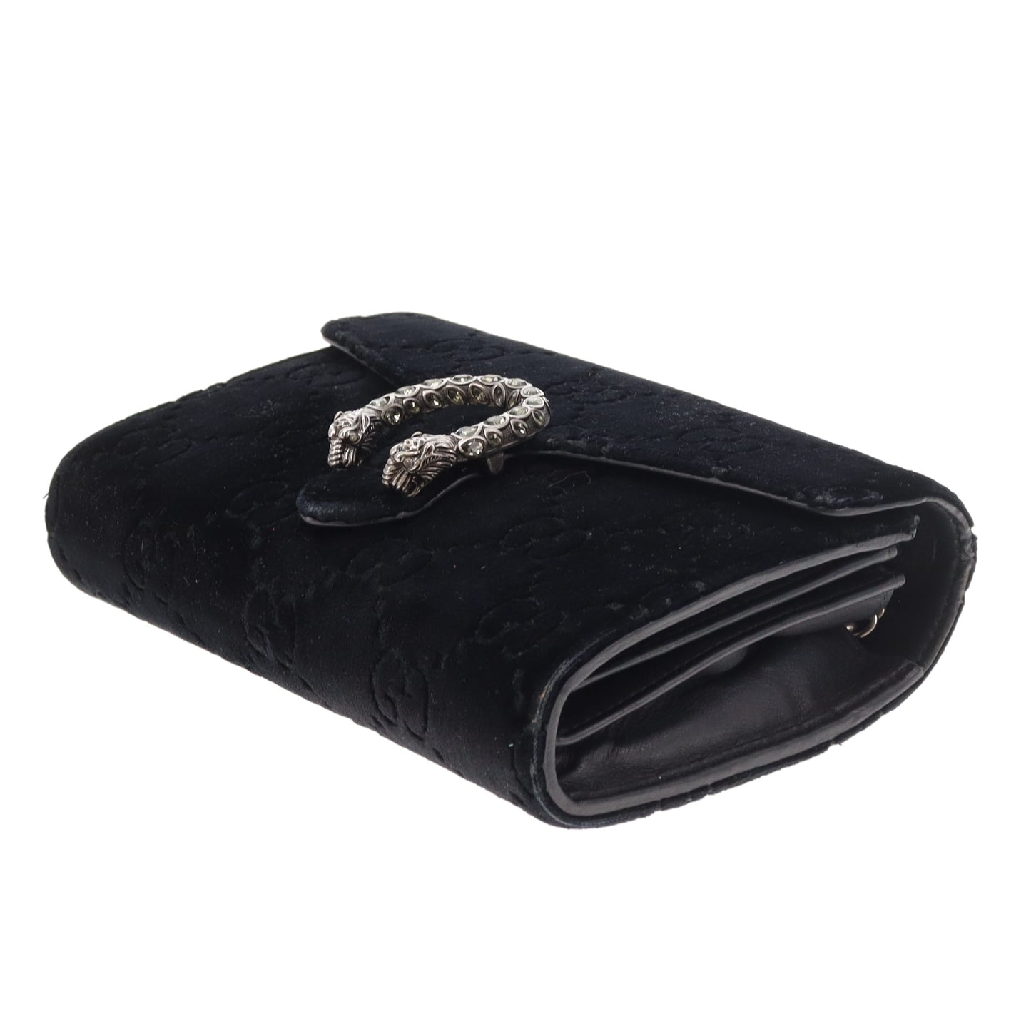 Gucci Dionysus Chain Wallet Black Velvet SHW