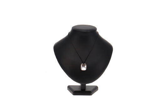 Tiffany & Co Elsa Peretti Sterling Silver Concave Square Pendant on Cord Necklace