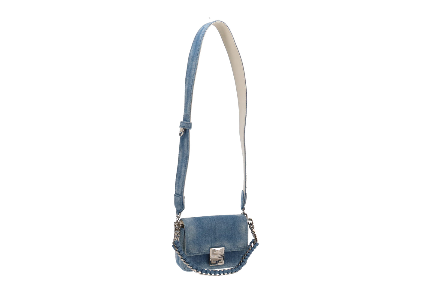 Givenchy 4G Mini Denim Crossbody with Chain Strap