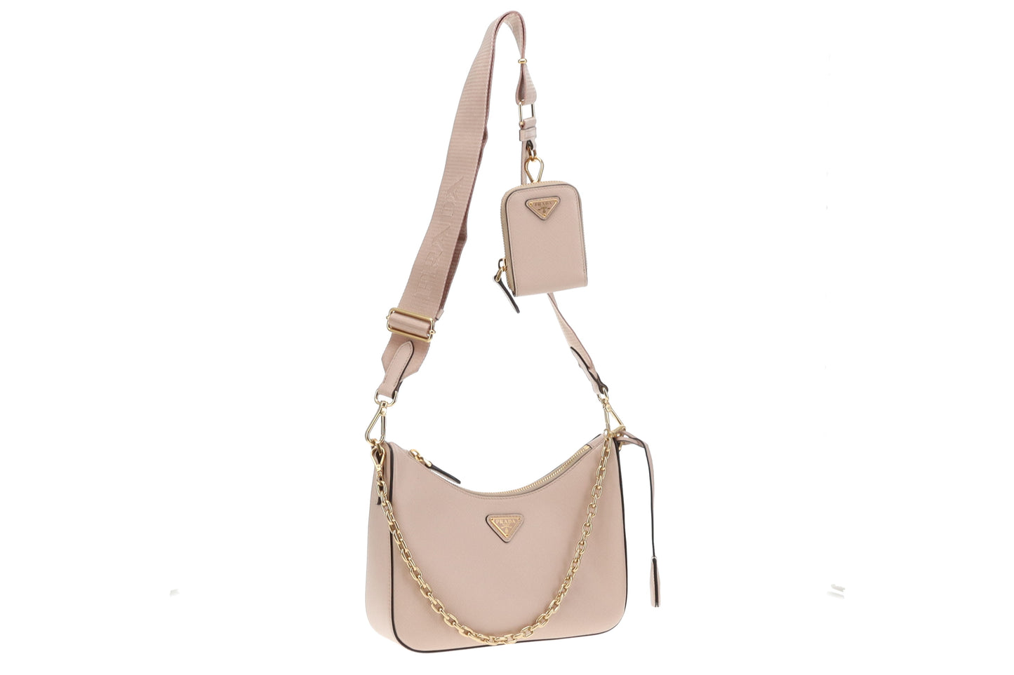 Prada Re-Edition 2005 Saffiano Leather In White Water Lily