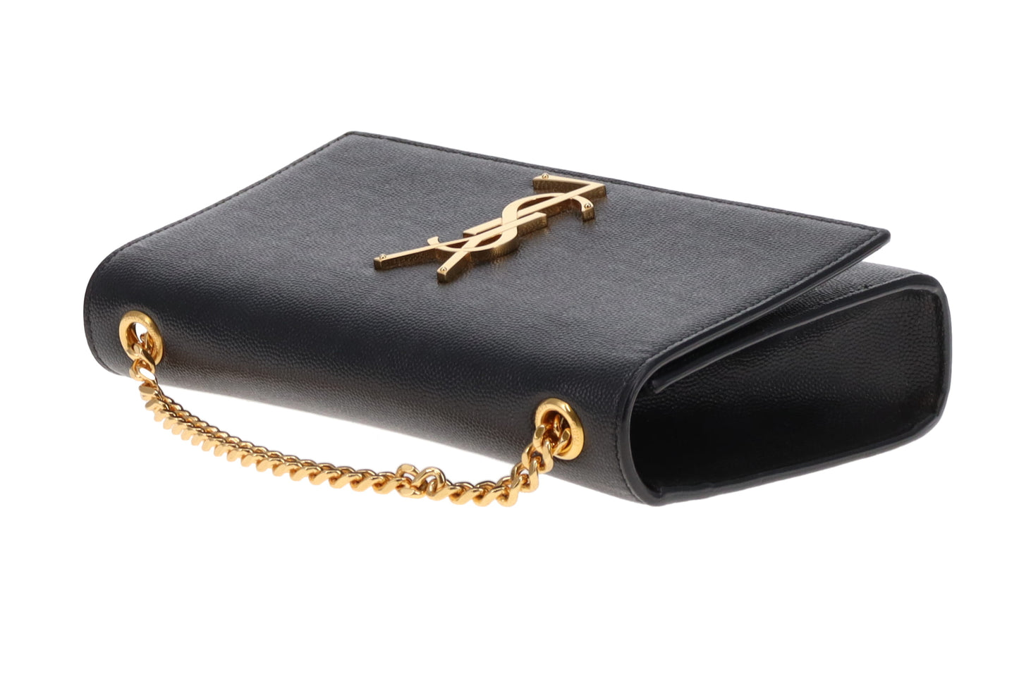 Saint Laurent Kate Small Black Grain De Poudre GHW 2022