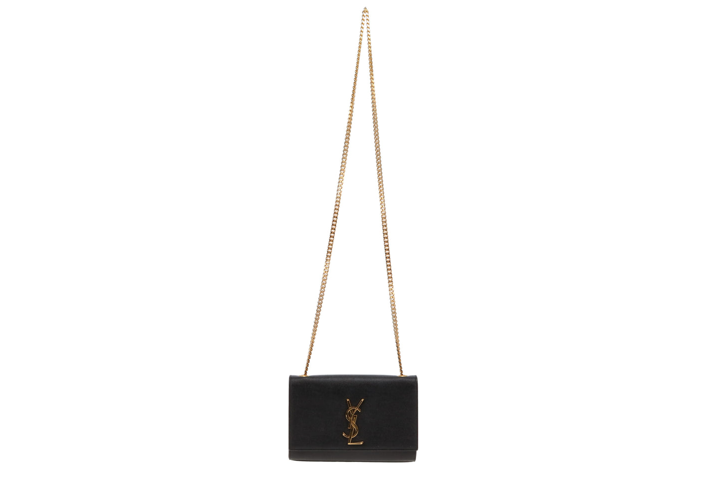 Saint Laurent Kate Small Black Grain De Poudre GHW 2022