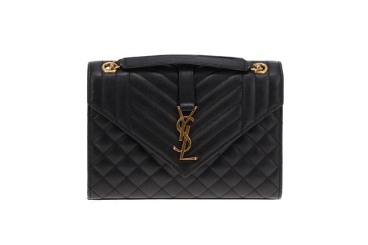 Saint Laurent Envelope Bag Medium Black GHW 2020