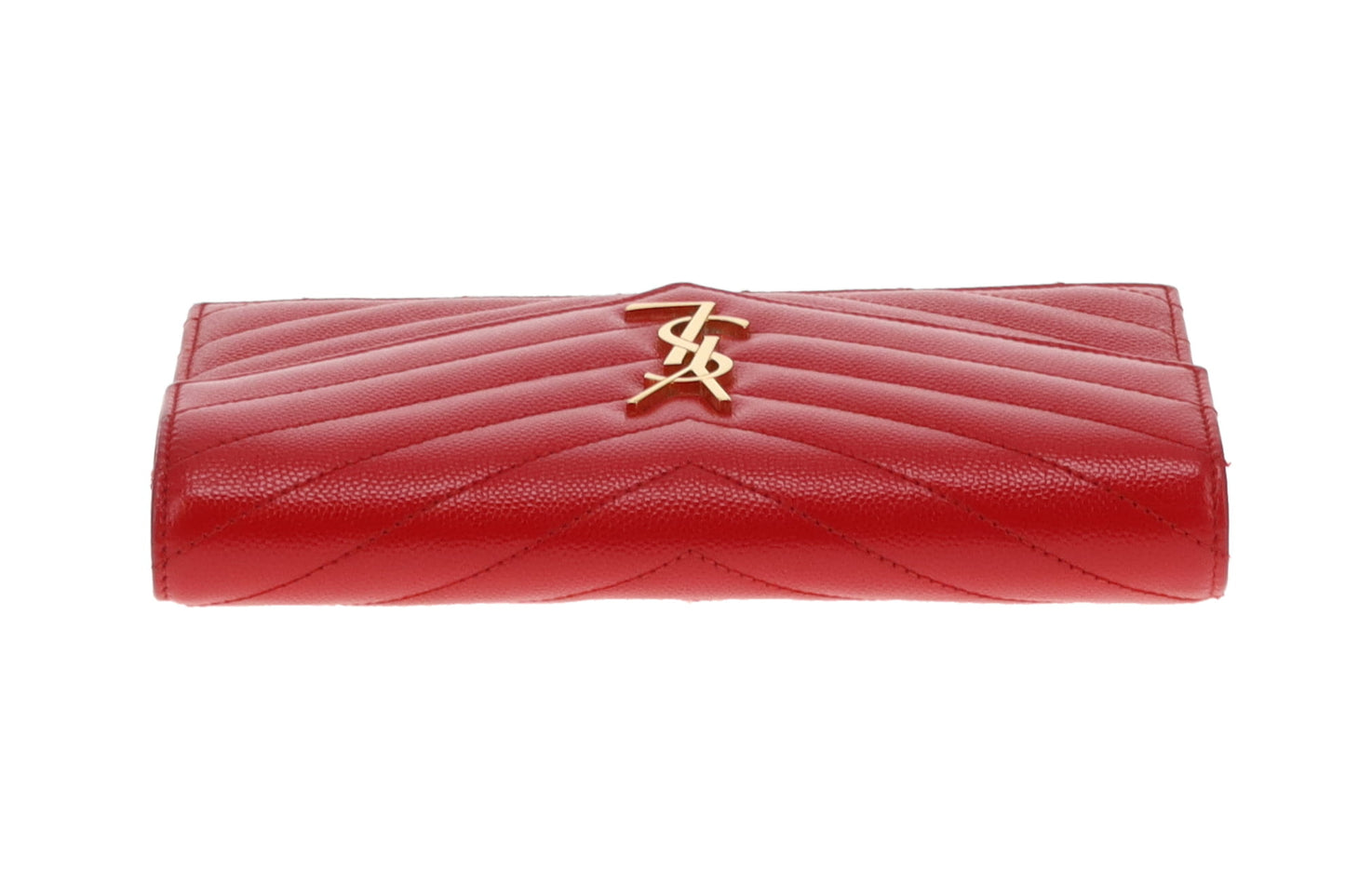Saint Laurent Cassandre Chain Wallet Red GHW 2018