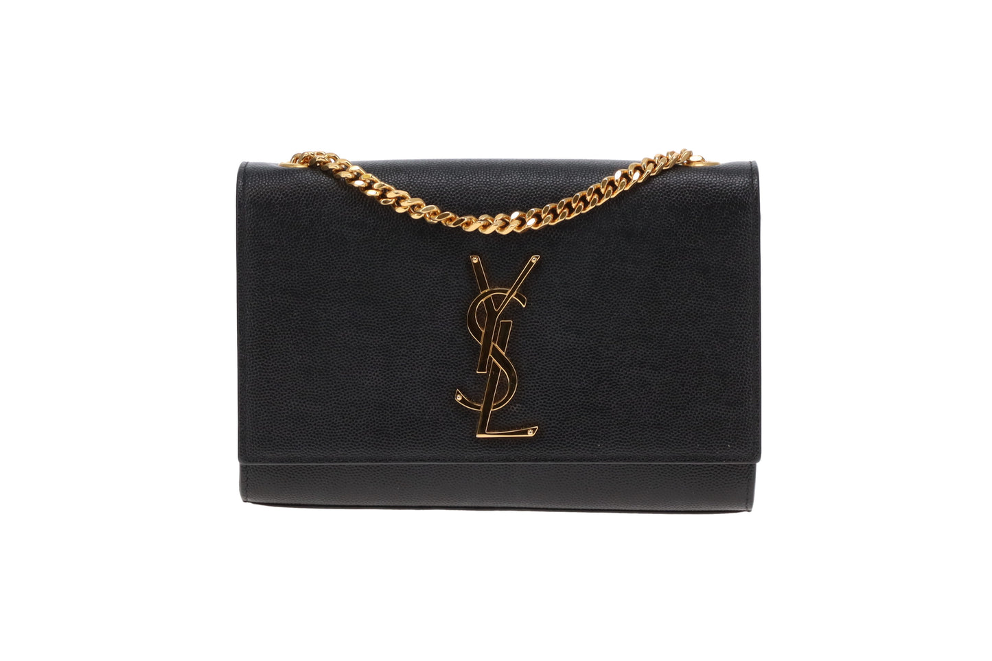 Saint Laurent Kate Small Black Grain De Poudre GHW 2022
