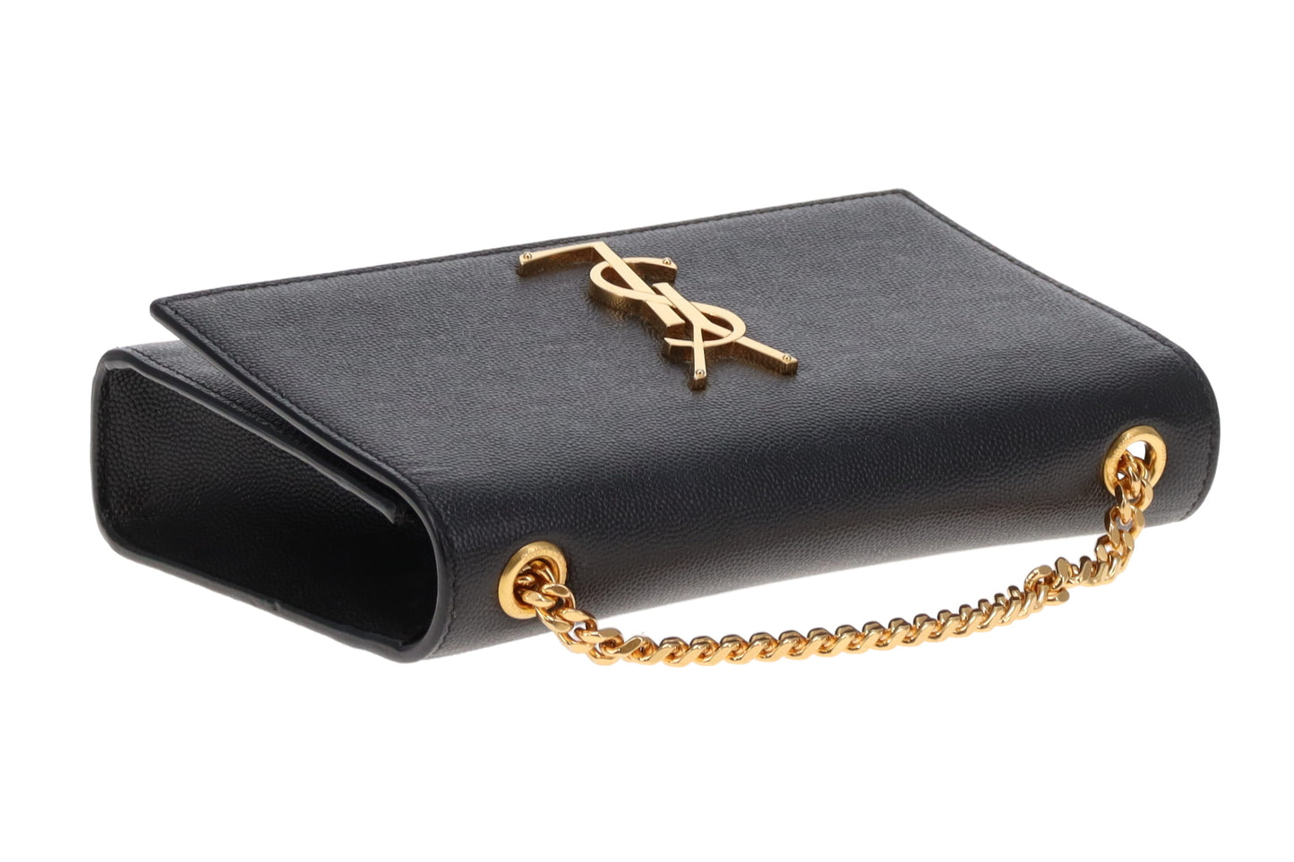 Saint Laurent Kate Small Black Grain De Poudre GHW 2022