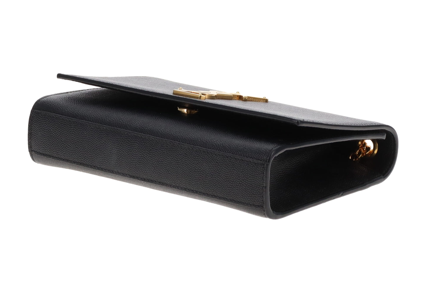 Saint Laurent Kate Small Black Grain De Poudre GHW 2022