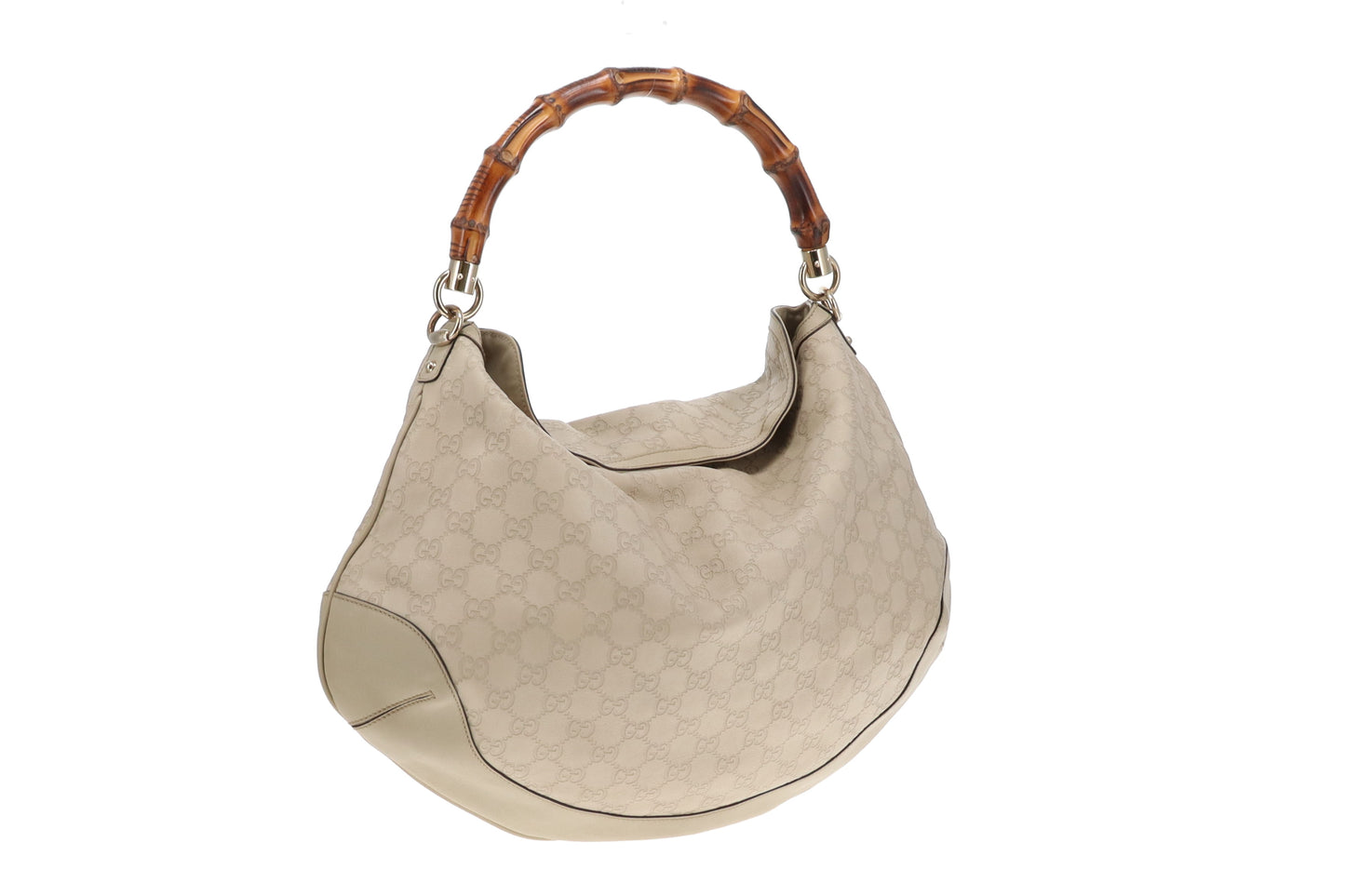 Gucci Peggy Bamboo Hobo with Strap Grey Guccissima