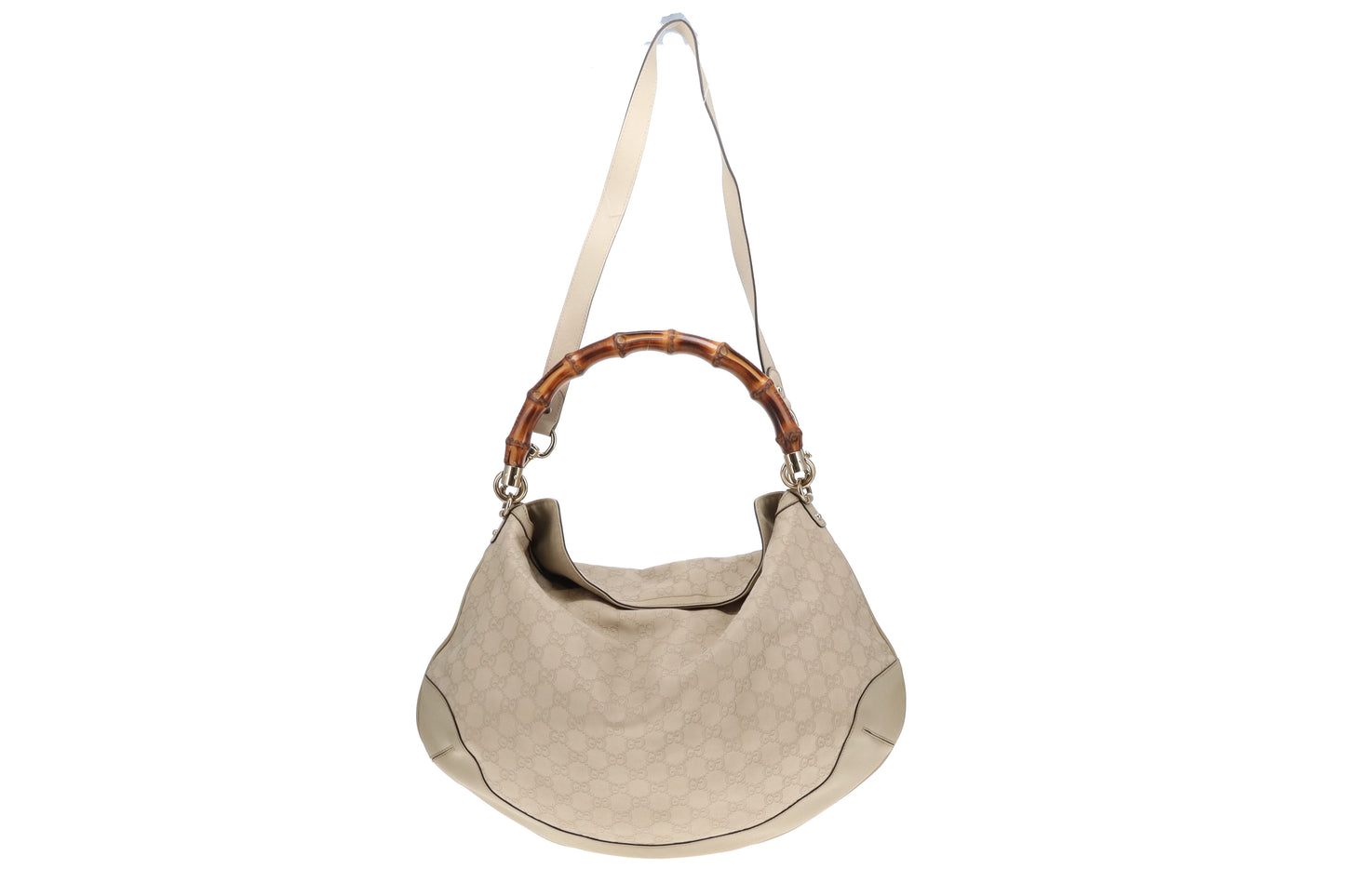 Gucci Peggy Bamboo Hobo with Strap Grey Guccissima