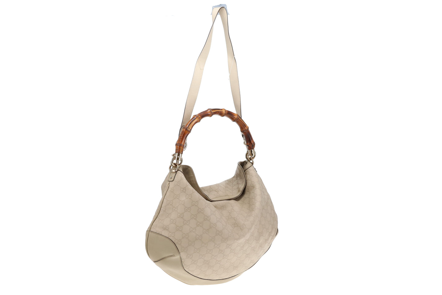 Gucci Peggy Bamboo Hobo with Strap Grey Guccissima