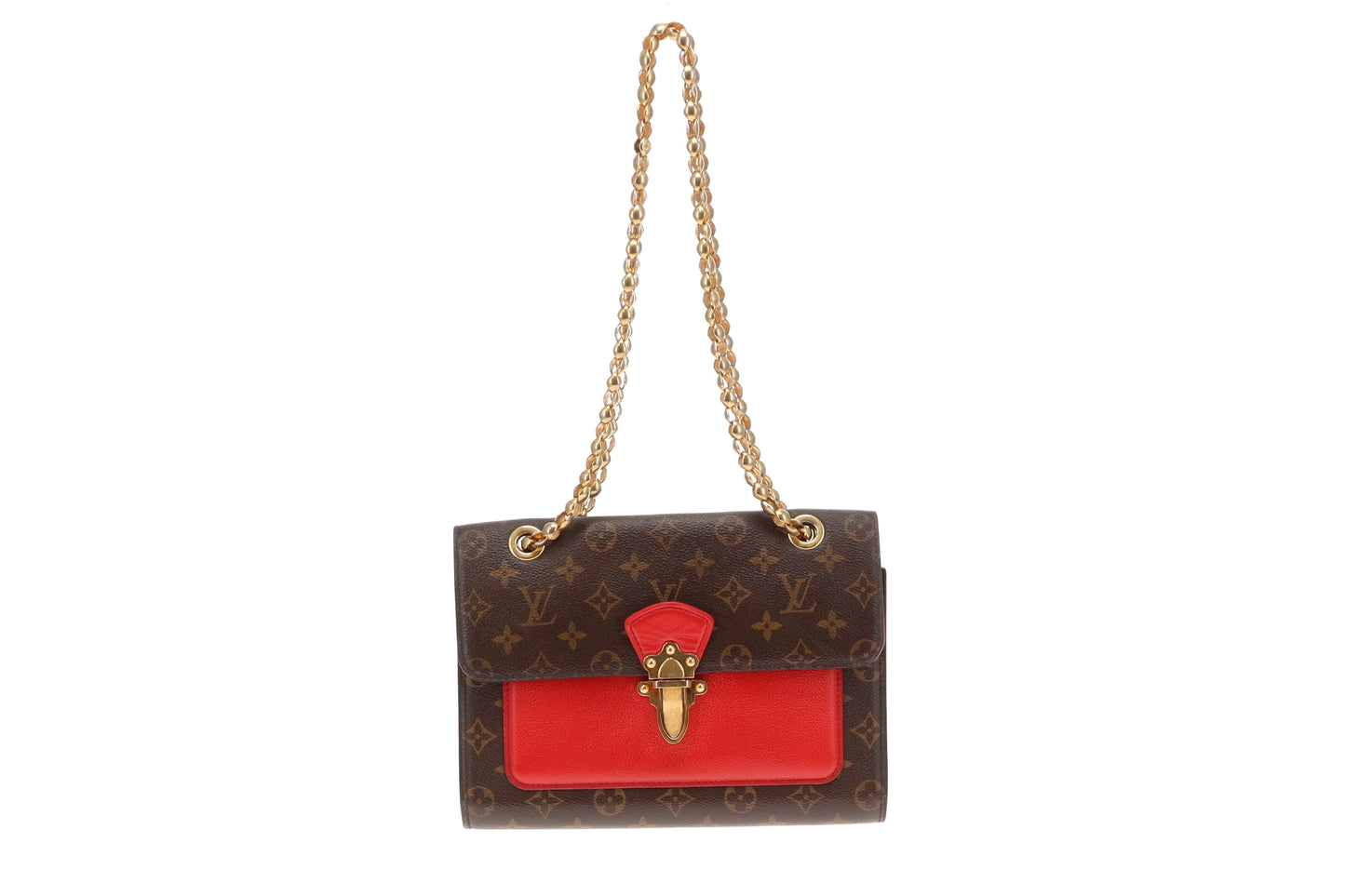 Louis Vuitton Victoire Chain Bag In Monogram & Red